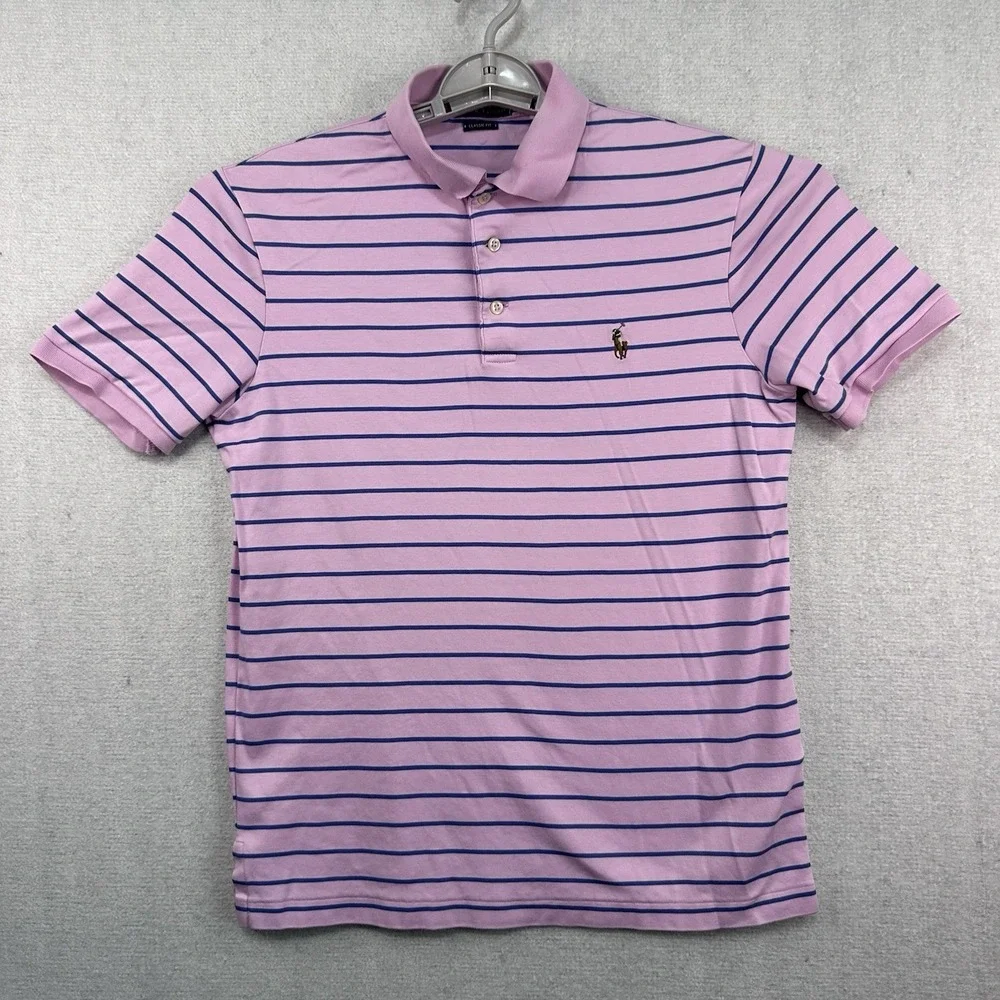 Polo Ralph Lauren Classic Fit Men's Small Polo Pink Blue‎ Flesh Pony